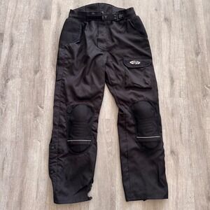 Joe Rocket Mens XL Black Motorcycle Riding Pants Armor Padded Cargo 36-38 Waist